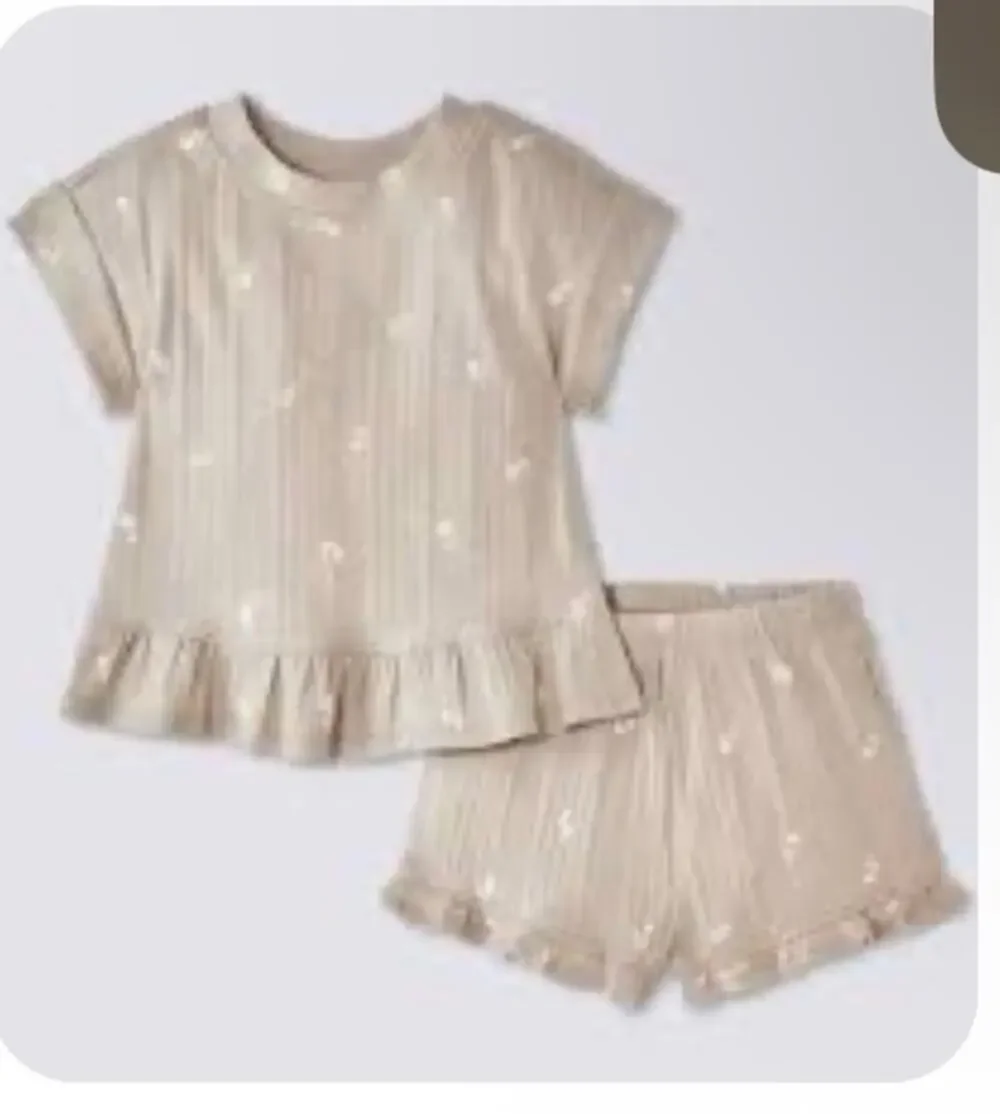 CLOUD ISLAND | FLORAL PEPLUM TEE + RUFFLE SHORT SET |  NB